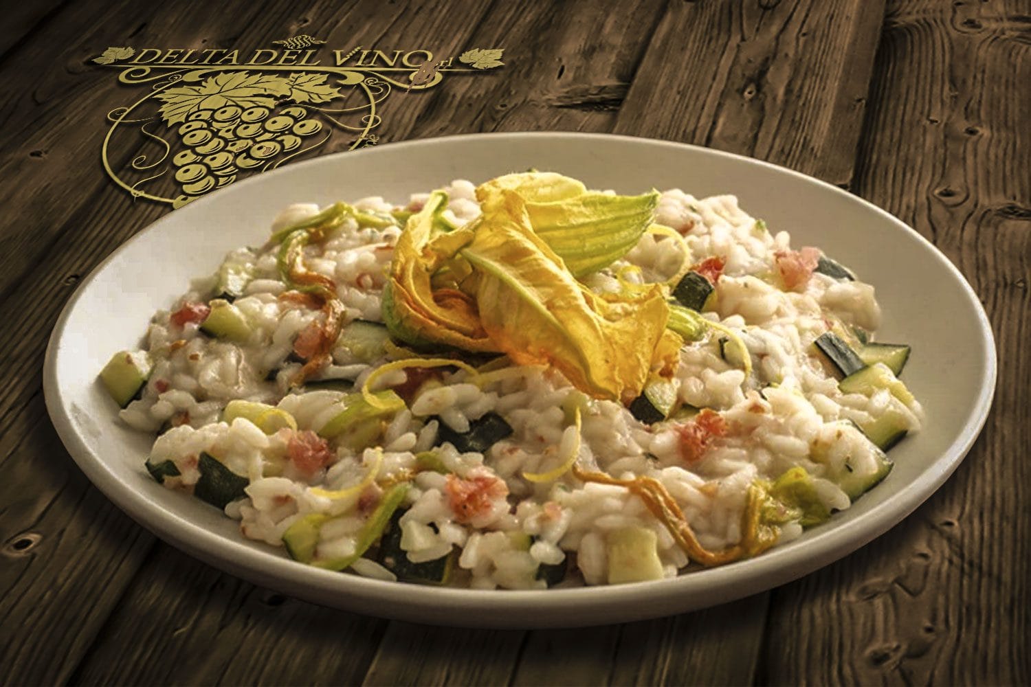 Ricetta del risotto con fiori di zucca, zucchine e pomodoro