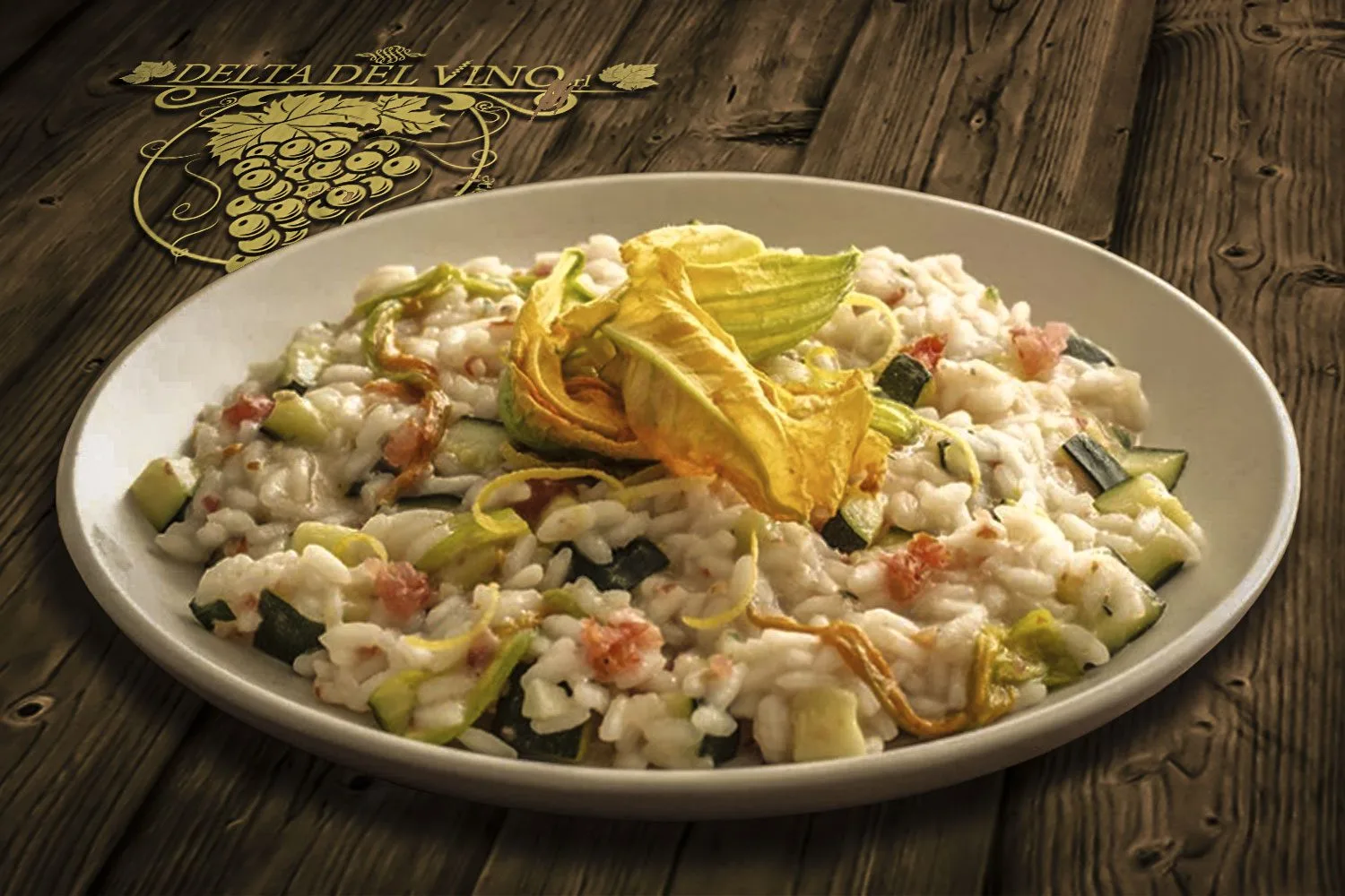 Ricetta del risotto con fiori di zucca, zucchine e pomodoro