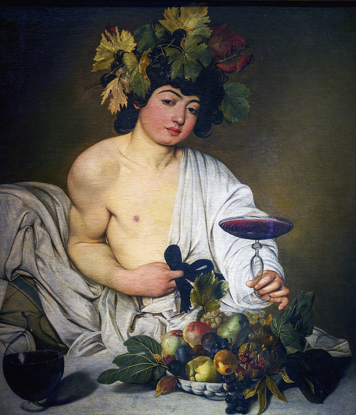 Il celebre dipinto del Caravaggio dedicato a Bacco